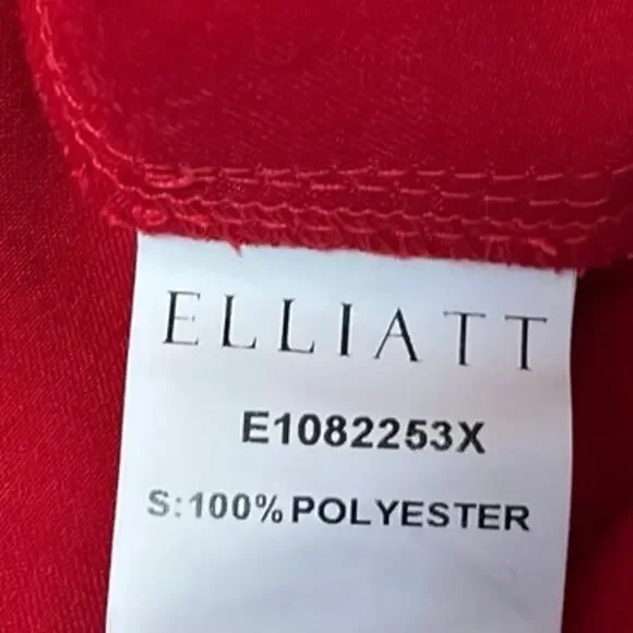 Elliatt Red Silk Satin Halter Sleeveless Deep V Neck Backless Romper Shorts Sz S - Picture 6 of 6